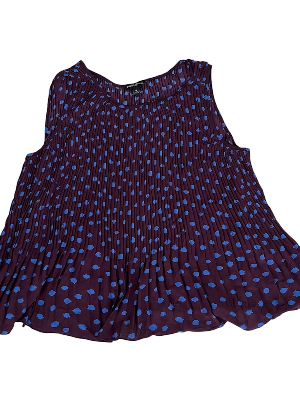 Banana Republic Pleated Polka Dot Sleeveless Top Women's Sz Medium NWT